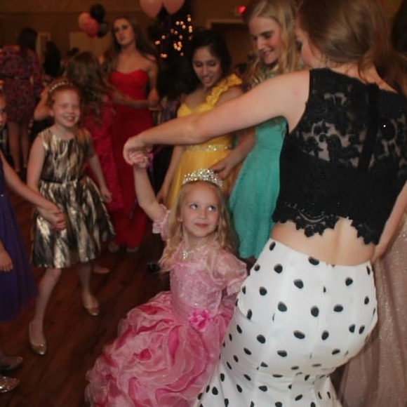 Sherri Hill Black and White Polka Dot Prom Dress - Picture 3 of 6